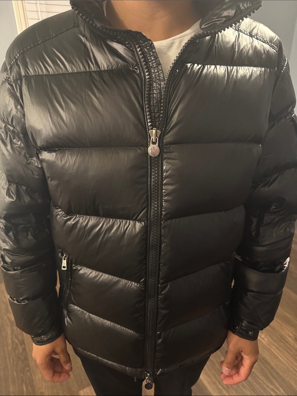 Moncler Black Glossy Quilted Down Puffer Jacket
